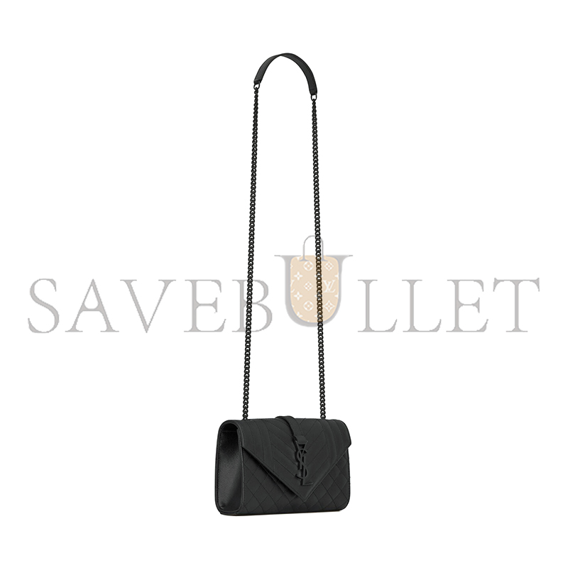 YSL ENVELOPE SMALL IN QUILTED GRAIN DE POUDRE EMBOSSED LEATHER 600195BOW981000 (21*13*6cm)
